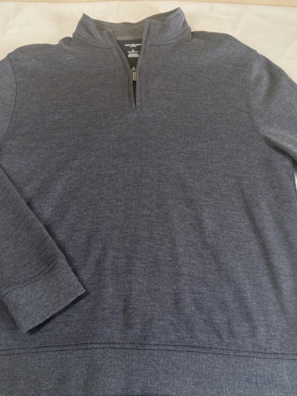 Van Heusen Men's Quarter Zip Pullover Jacket Size Large - Blue